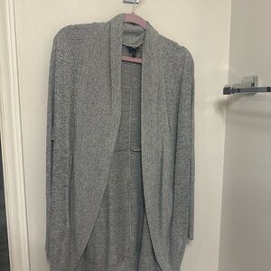 Gray Knit Cardigan Sweater Open Front
